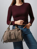 Schoudertas Velvet Leder Milano Bruin velvet VE24094-vue-porte